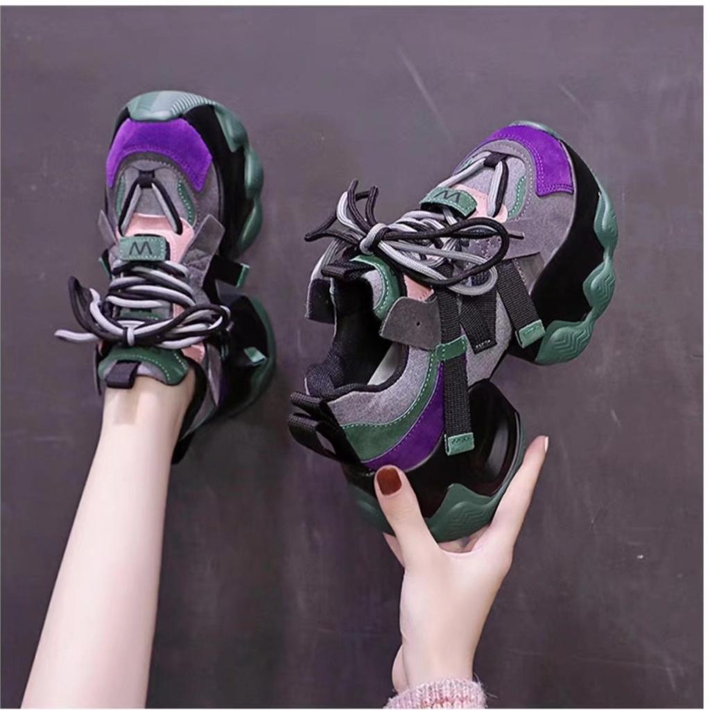 Popular Color Matching Shoes Women's New Autumn Platform Height Increase Fashion Casual Sports Women's Shoes