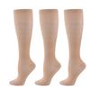 Компрессионные эластичные компрессионные спортивные носки высокой компрессии, комплект из 3 пар, чулки, носки, унисекс, (27,5 выше, кремовый)