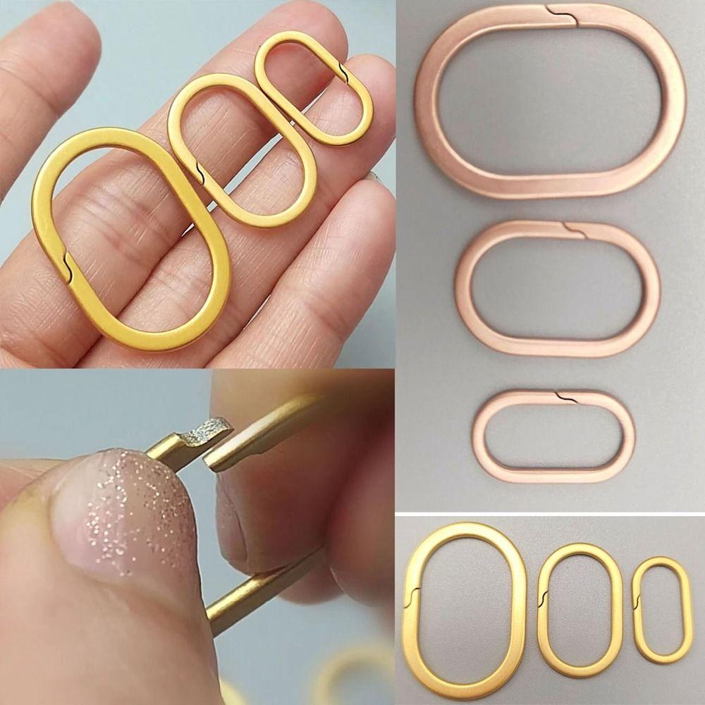 Real Titanium Alloy KeyRings Super Lightweight Pendant Oval Key Rings Male Creativity Gift