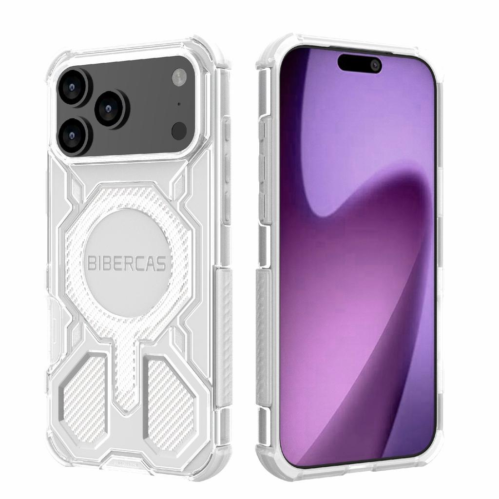 BIBERCAS J-16 Transparent Series For iPhone 17 Pro Max Case Compatible with MagSafe TPU+PC Phone Cover