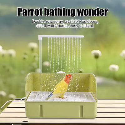 Автоматическая ванна для птиц с насосом, большой фонтан для душа в виде попугая, кран для ванны в виде попугая для домашних птиц, кореллы, волнистого попугайчика, неразлучника
