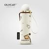 Olycat Cartoon Kitten Small Five-Fold Umbrella Rain Dual-Use Umbrella Black Glue UV Protection Sun Umbrella for Women