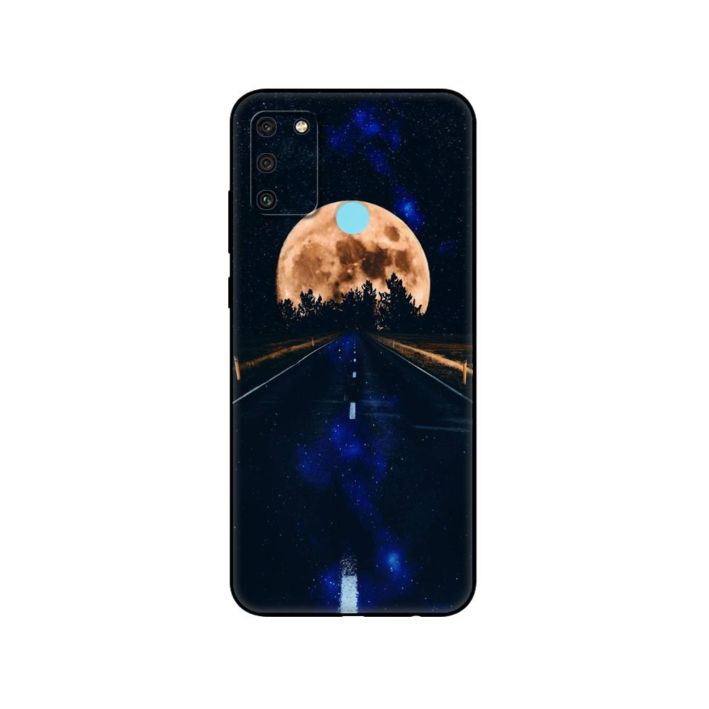 Черный чехол из ТПУ для Huawei Honor 8a Prime 8s Prime 9 Lite honor 9A 9C 9X Premium 9x Pro 9S Sky Space planet Moon stars Design