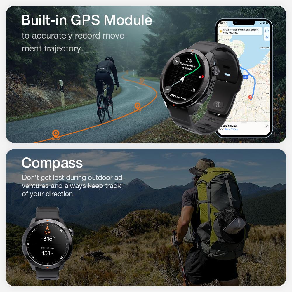 Navi R3 Смарт-часы для мужчин GPS-карта бег темп высота 3ATM водонепроницаемый AOD-дисплей Amoled экран Bluetooth Звонки Smartwatch