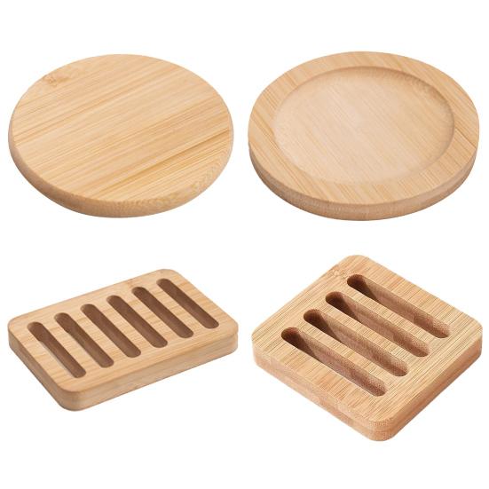 Bamboo Coasters Anti-Slip Heat Resistant Cup Mat Eco-Friendly Tea Coffee Pad Placemats for Home Kitchen Restaurant Bar Office