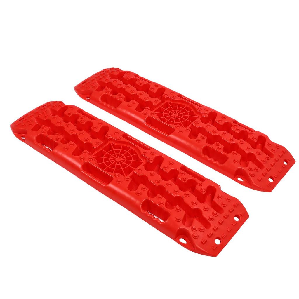 Off Road Traction Boards All Weather Auto Traction Mat Tire Grip Aid Unstuck Your Car From Snow Ice Mud and Sand Red