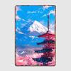 Mount Fuji Blossoms Travel Retro Scenic Spot Metal Poster Sign Club Wall Art Plaque Tin Sign Room Decoration Home Decor