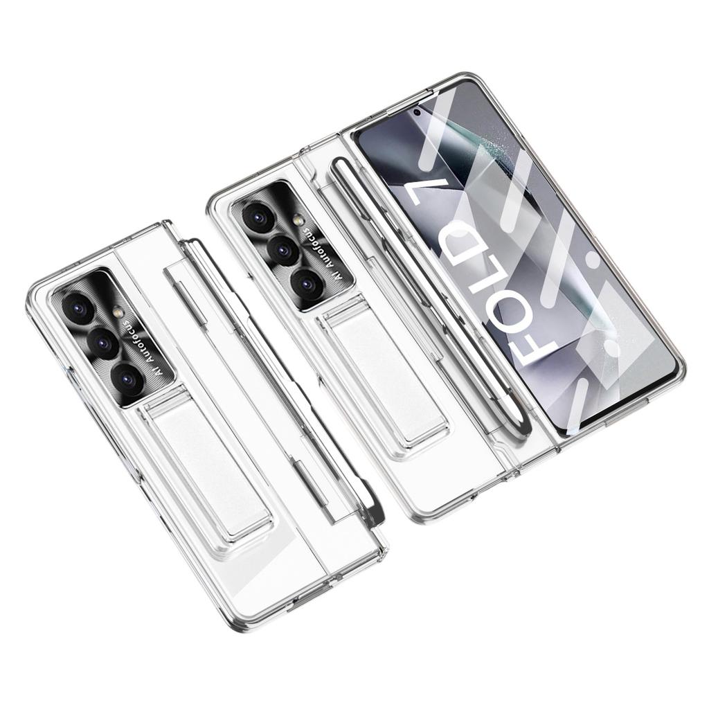 Чехол для Samsung Galaxy Z Fold7 5G с подставкой, жесткий ПК, чехол для телефона с защитной пленкой/стилусом