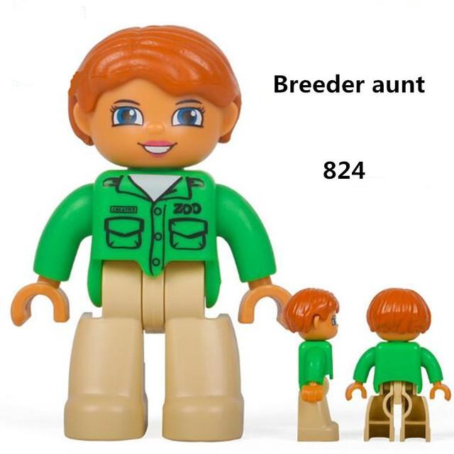 Duplo Compatible City Character Staff Man Building Blocks Kids Minifigures Toys