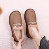 Winter Old North Mother Loafers Fashionable Non-slip Thick-soled New Pedals Velvet Warm Cotton Shoes Doudou