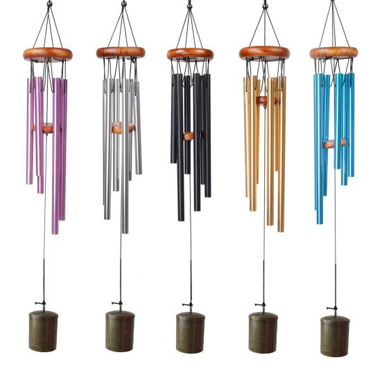 Vintage Aluminum Tube Wind Chime Natural Soothing Melody Outdoor Garden Yard Patio Hanging Metal Wind Bell Decoration