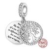 Серебро 925 пробы медь Любовь Семейное дерево Кошки Собаки Воздушный шар Подвески-бусины Подходят для оригинальных браслетов-шармов DIY Бусина Женщины Циркон Изготовление