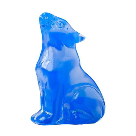 Статуэтка сидящего волка из натурального камня с положительной исцеляющей энергией, вырезанная вручную, цветная настольная статуэтка животного из искусственного кристалла