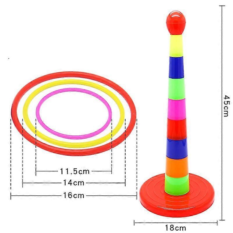 Sports Circle Ferrule Stacked Layers, Interactive Game Children's Wooden Ferrule Ring Toss Games