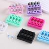 Sturdy Plastic Nail Drill Bit Holder Desktop Organizer with Multi Slot Design for Nail Art Tools Storage