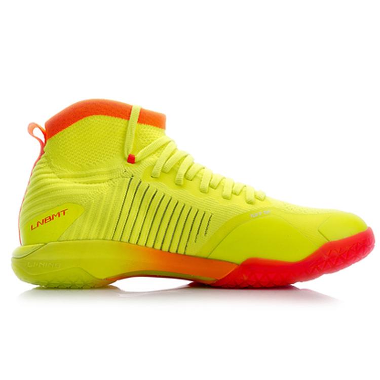 Li Ning Raid Rebound Амортизация Дышащие Нескользящие Высокие Бадминтонные Кроссовки Унисекс Флуоресцентный Ярко-Зеленый AYAN015-4