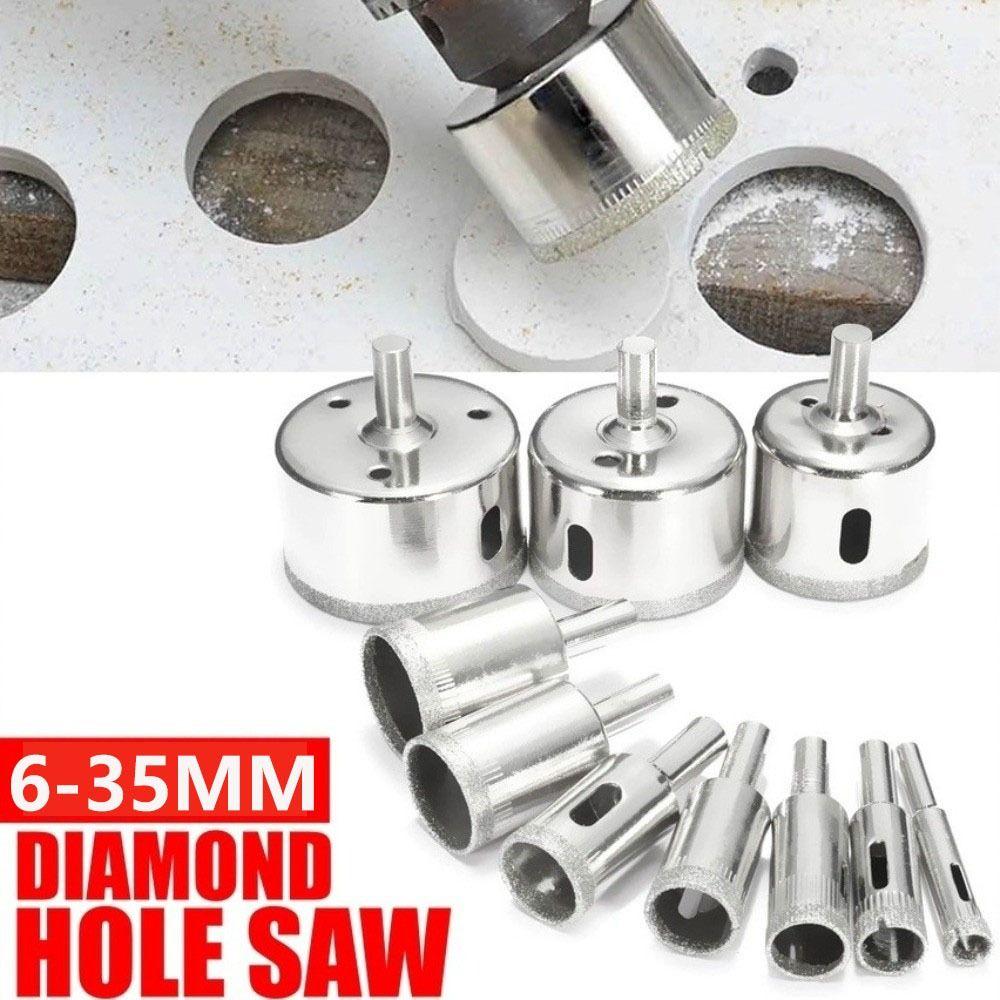 Electroplated Hole Saw Drill Bit Diamond Wear Resistant Drill Bits Drilling Crown 6-35mm Glass Hole Saw Tile Marble Ceramic