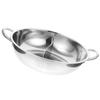 Stainless Steel Divided Hot Pot Mandarin Pot with Double Handles Rust Proof Sturdy Hotpot Pan for Chinese for Induction