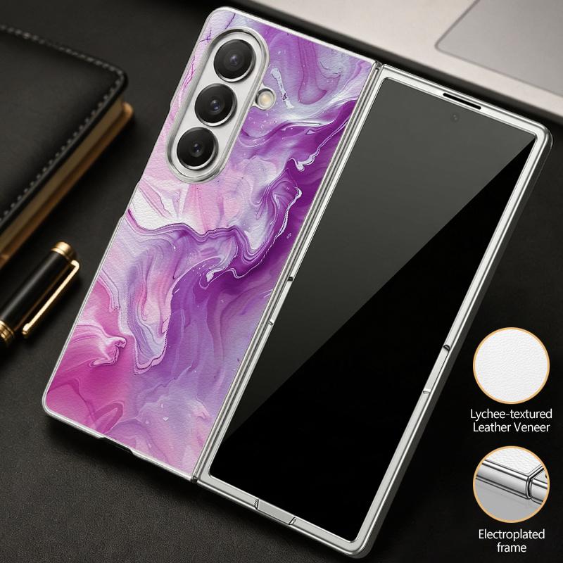 Геометрический мраморный чехол для Samsung Z Fold 8 Ultra 7 6 5, роскошная кожаная накладка с покрытием, жесткая защитная крышка для телефона для Galaxy Z Fold8 Fold7 Fold6