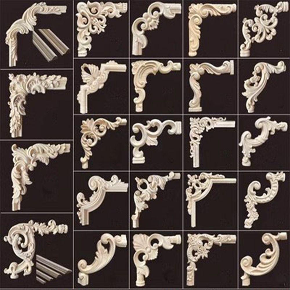 Деревянные фигурки в нескольких стилях, поделки, натуральные цветочные угловые аппликации, рама, украшение на стену, дверь