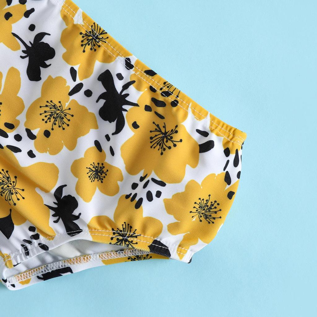 Butterfly Floral Tassel 3-Piece Swimsuit for Baby and Toddler Girls