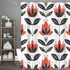 Цветочная Черно-Красная Шторка для Душа, Декоративная Шторка для Душа для Ванной Комнаты, Водонепроницаемая Шторка для Душа с Крючками