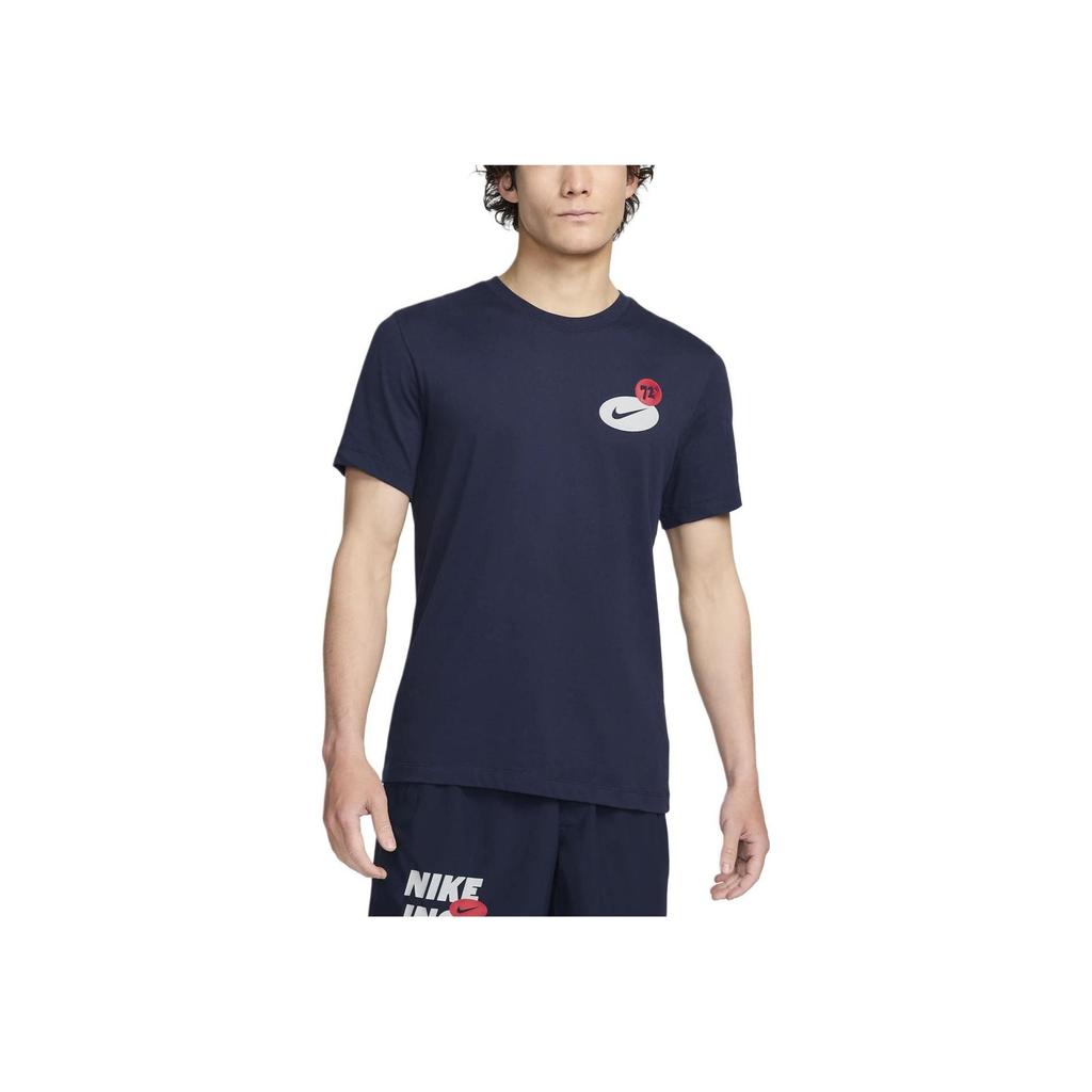 Nike Футболка с круглым вырезом Color Block, мужские топы, темно-синие, FV8367-451