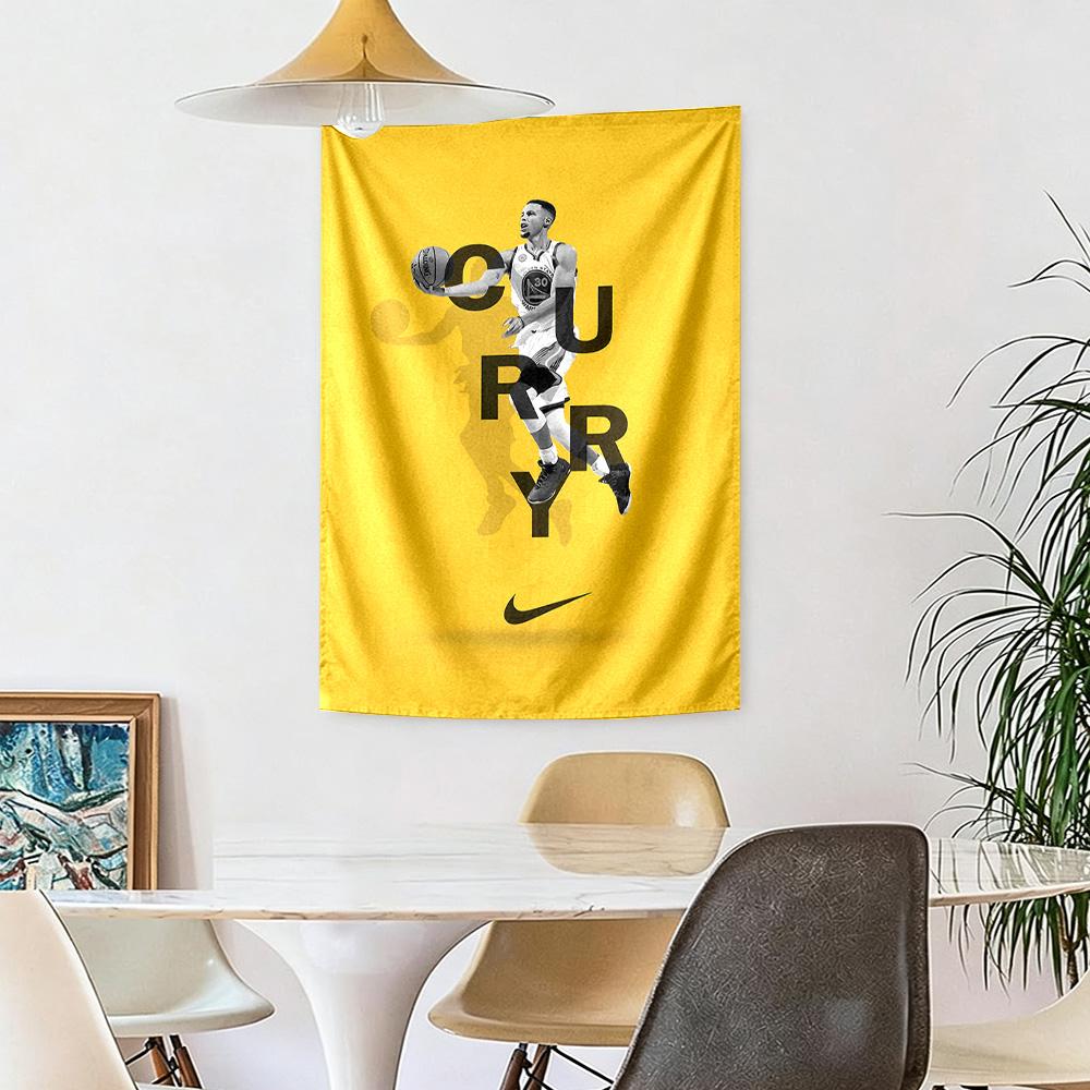 Golden State Warriors Curry Retro Tapestry Psychedelic Art Suitable for Studio Wall Reading Corner Dorm Wall Versatile Decor Exotic Pattern