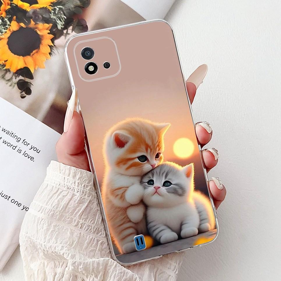 Крутой Стиль Тигр Дракон Узор Чехол для Телефона Для Realme C11 2021 2020 C12 C15 Прозрачный Мягкий Силикон ТПУ Задняя Крышка RMX3231 Чехлы