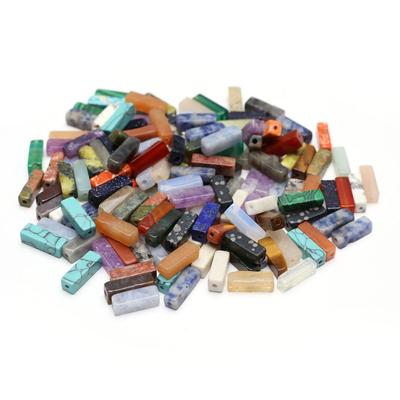 10 шт. бусины из натурального камня, прямоугольные бусины ручной работы из кварца, агата, малахита, песка, драгоценных камней, свободные бусины для изготовления ювелирных изделий, аксессуары «сделай сам», 4x4x13 мм