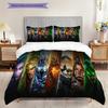 Fantasy Warriors Unite Bedding (1 * duvet cover + 2 * pillowcase, without core) 2D Flat Soft and comfortable Christmas birthday gift