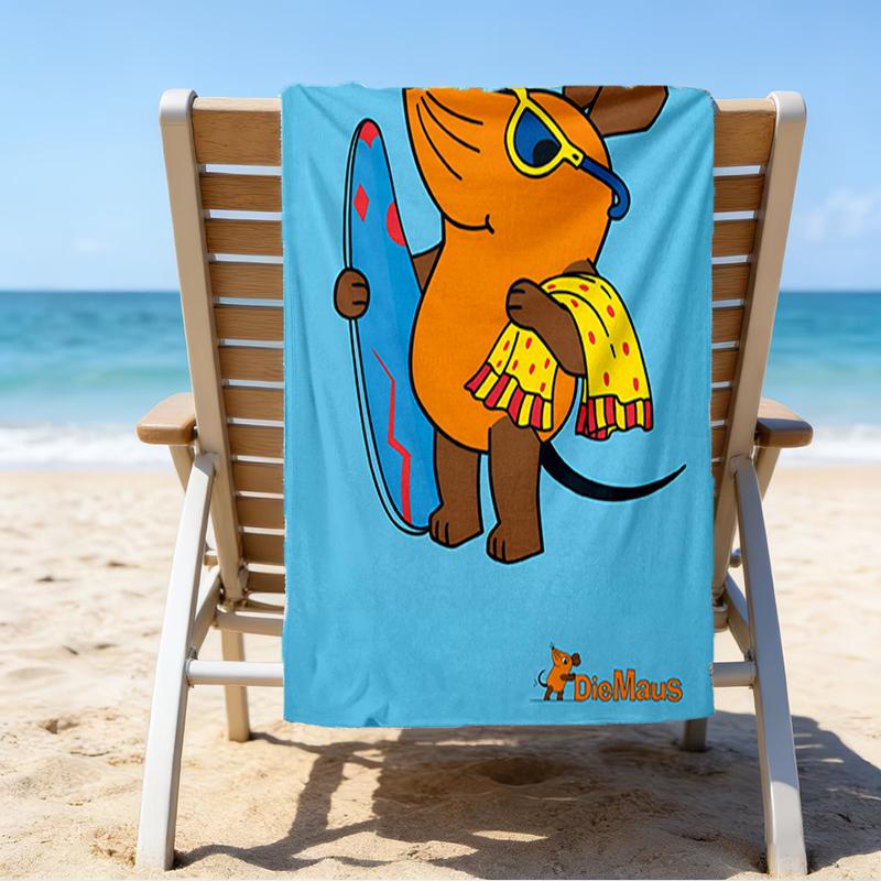 Ultra-Soft Beach Towel with Die Maus Theme,Ideal for Pool - Camping, Diving - Perfect Travel Essential, Vibrant Beach Towel.