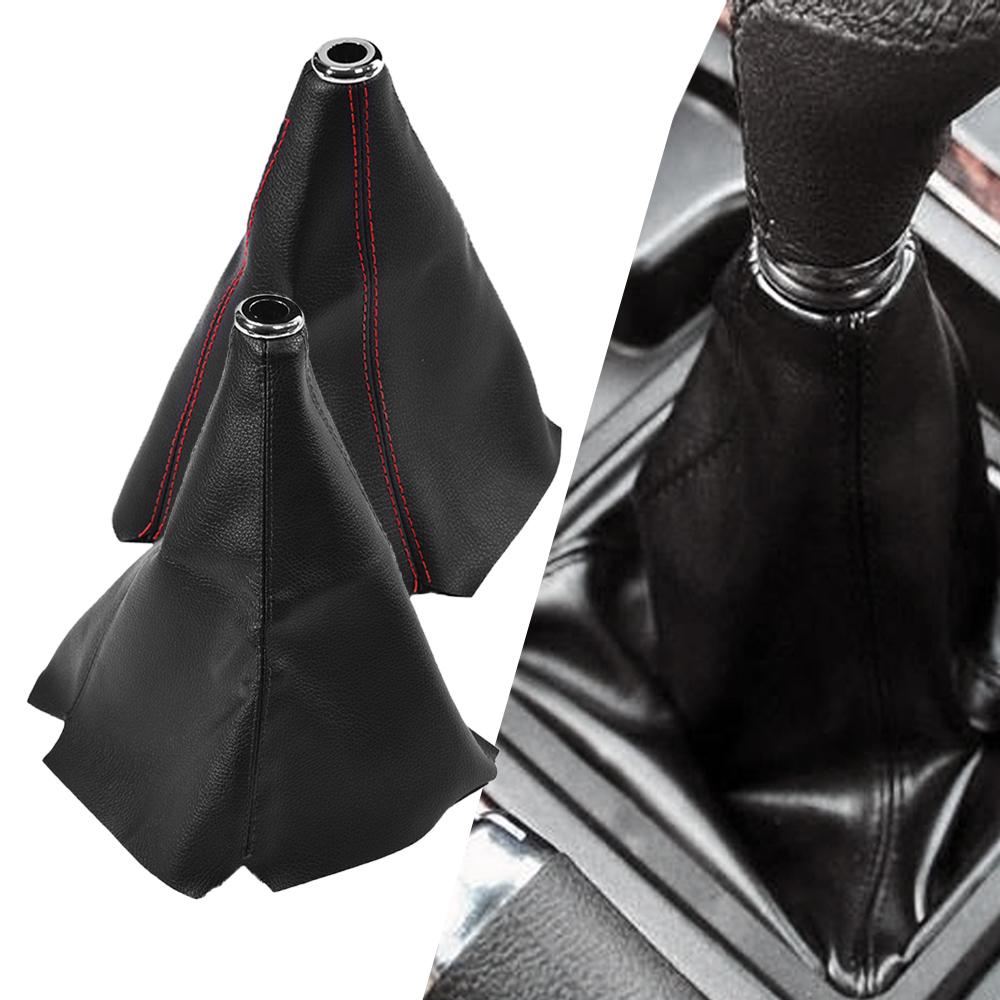 Универсальный автомобильный чехол из ПВХ кожи для рычага переключения передач, пыльник, гетры, черный/красный для Toyota/Honda/BMW/VW/Benz/Opel