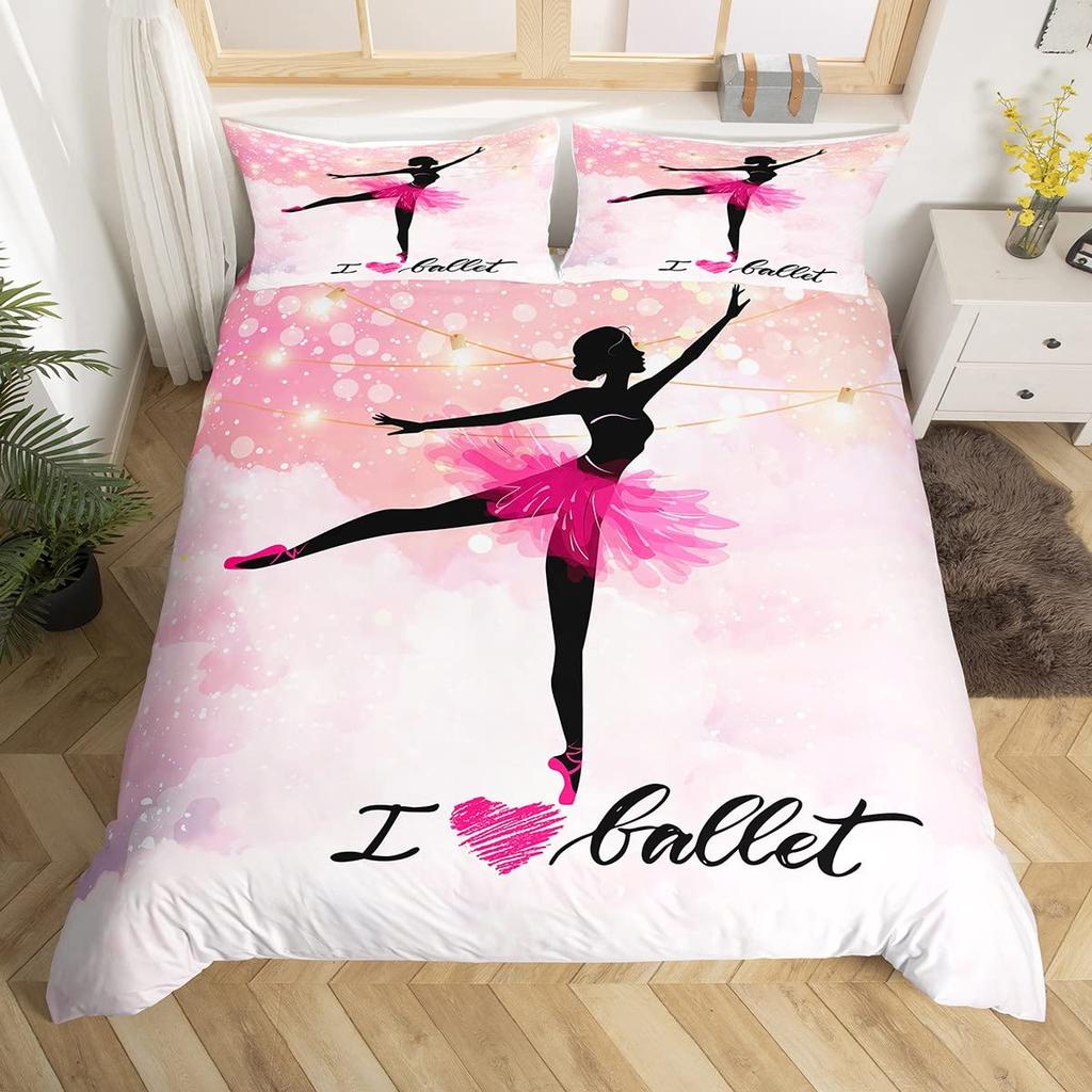 Комплект постельного белья для балета «Лебединое озеро», одеяло для танцев, покрывало для детей, мальчиков и девочек, балерин, крупный план, пододеяльник, покрывало для танцев