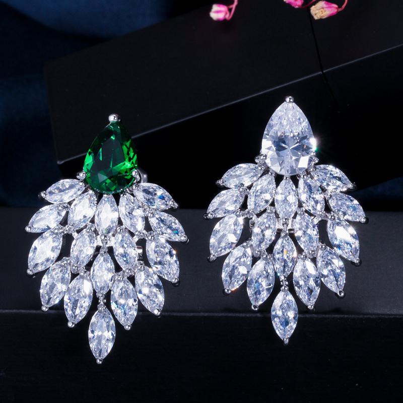 WWJ Delicate Prom Jewelry Zircon Stud Earrings for Women