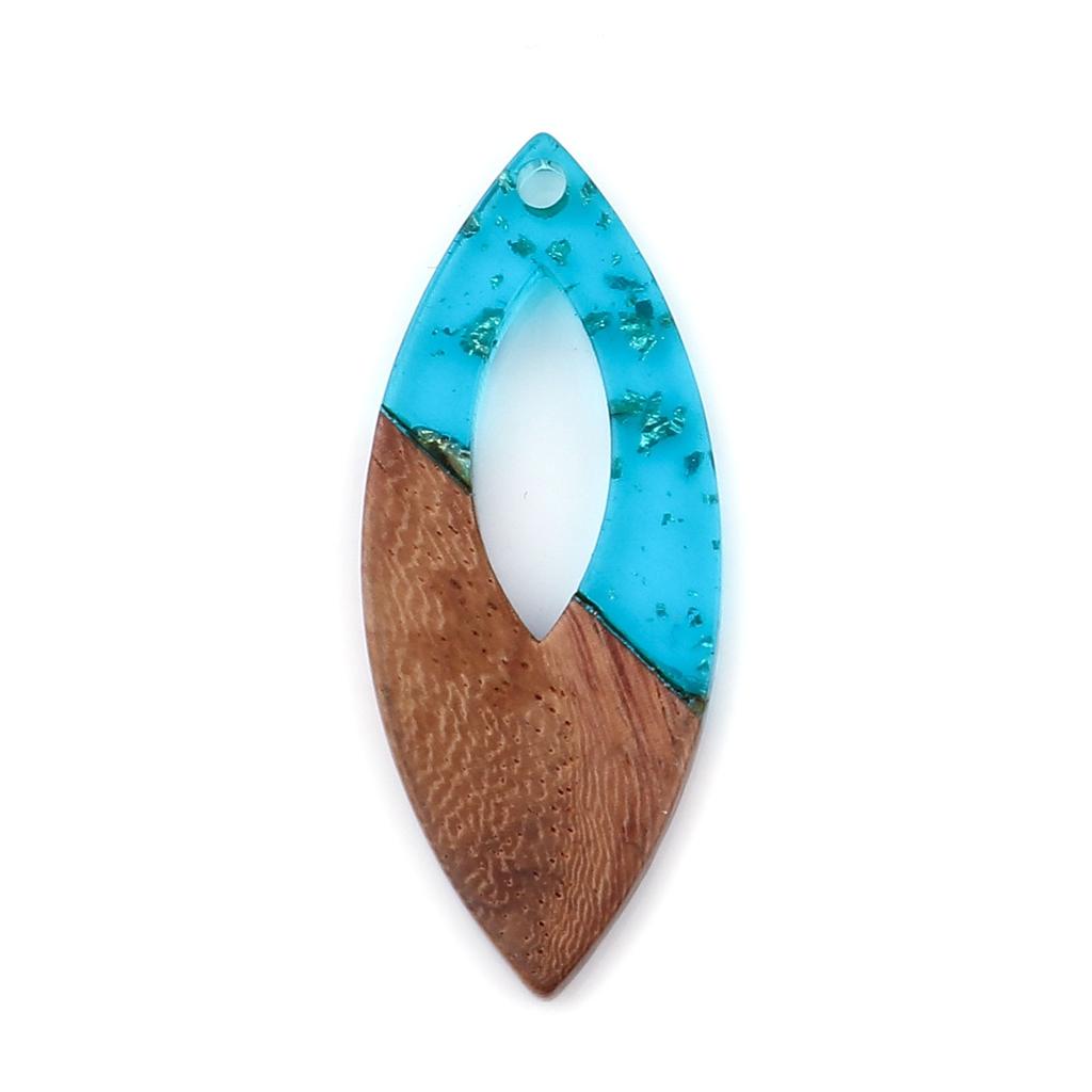 3pcs Hollow Olive Resin Wood charms Secret Wood Resin Pendants For Earring Keychain Necklace DIY Jewelry Make 3.8cm X 1.6cm