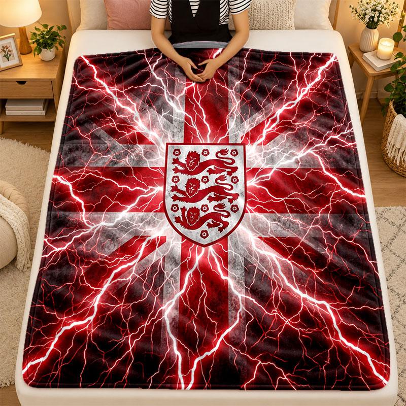 Flannel BlanketEngland Football Warm Soft Throw Blanket for Indoor Sofa Bed Living Room Use