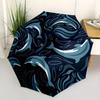 1pc Dolphin Waves Automatic Open/close Folding Compact Umbrella, 8-Rib Sturdy Canopy, Lightweight Portable, Commuting Use, Gift, 090