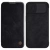 Чехол Nillkin Qin Leather для iPhone 14 Plus - черный флип-чехол с защитой камеры