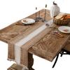 Yun Cotton-Linen Patchwork Table Runner with Two-Color Tassels - Natural Material, American Country Festival Style