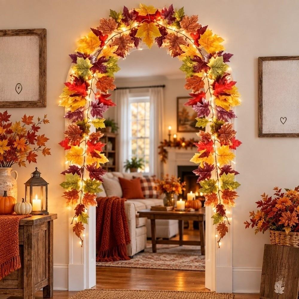 Hanging Fall Wreaths Vine Autumn Leaves Fall Simulation Wreath Vines Harvest Season