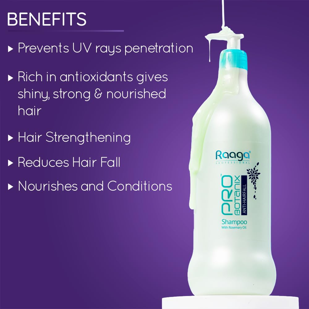 Raaga Professional Pro Botanix Strengthening Shampoo For Breakage Control, Daily Unisex Care, Gentle Cleanse, 1 L