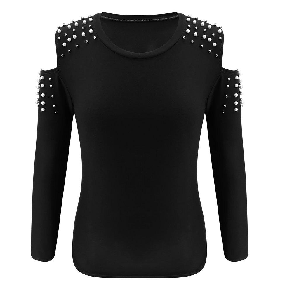 Женский спортивный костюм из 2 предметов, спортивный костюм с открытыми плечами, однотонный топ с круглым вырезом, расшитый бисером, брюки, костюмы