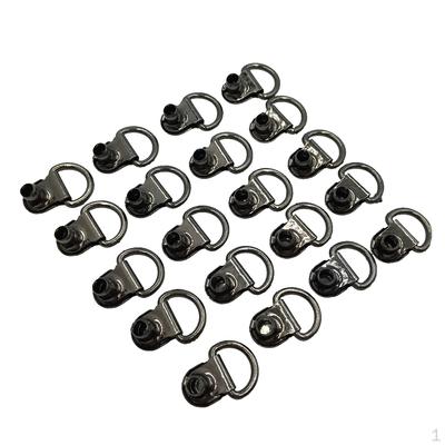 20шт. Крючки для шнурков с заклепками для походной/кожаной обуви, черные, 9x14мм