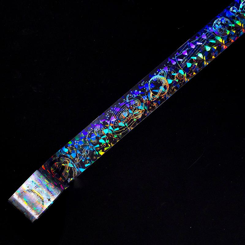 3cm*2M Laser Reflective Transparent Stickers Cool Diy Decorative Labels Scrapbooking Collage Material Diary Stationery Tape