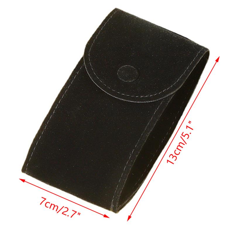 Velvet Snap Watch Soft Storage Bag Flannel Men Women Travel Case Portable Ring Necklace Bracelet Organizer Gift Packaging