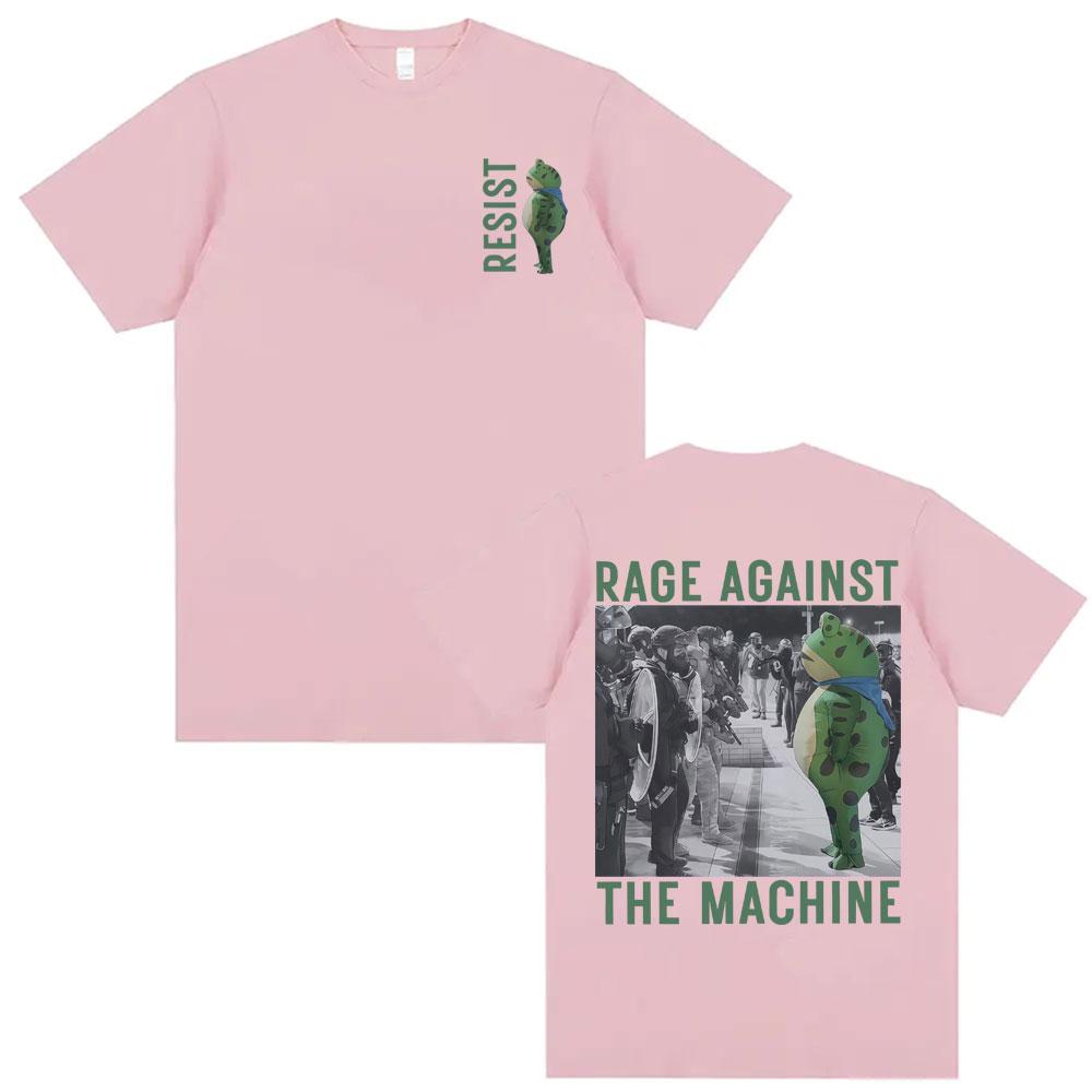 Rage Against The Machine Portland Frog T Shirt Funny Meme Tshirts Men Women Summer Cotton Loose Short Sleeve Tshirt Streetwear