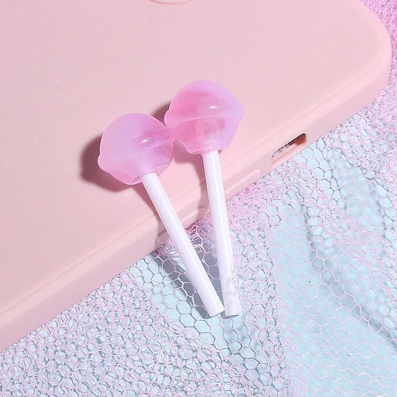 10Pcs Cute Color 3D Lollipop Decor Cream Gel Mobile Phone Case Accessories Girls DIY Homemade Hairpin Pendant Material Sticker