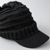 AVIREX Chunky Brimmed Knit Loose Knit Newsboy Cap for Men and Black Cap, Fit, Women, Winter,