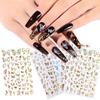 Hot Nail Decals Gold Silver DIY Nail Stickers 3D Butterfly Adhesive Holographic